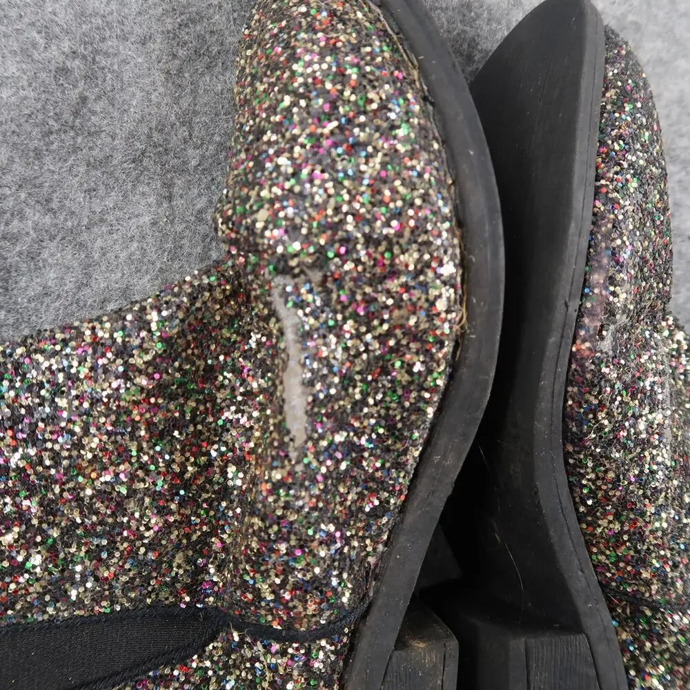 Bebe Girl Shoes Kids 3 Boots Pull On Chelsea Glitter Bootie Block Heel Youth
